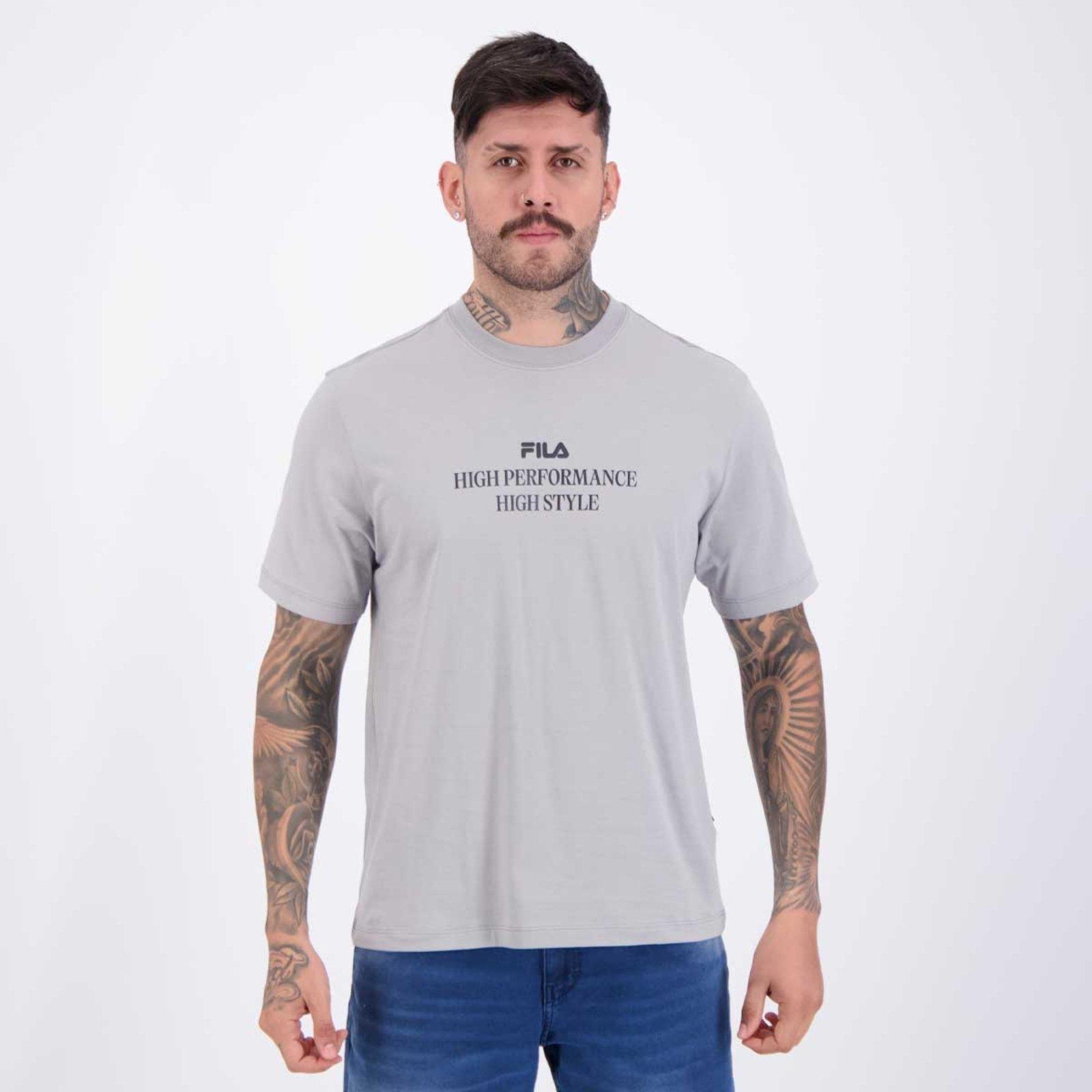 Camiseta Fila Comfort High Style Letter Cinza
