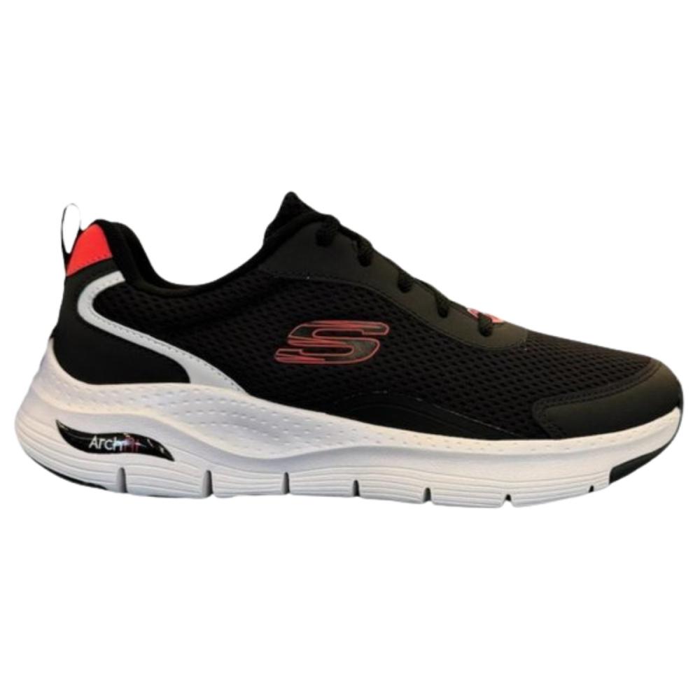 Tênis Skechers Arch Fit Masculino Preto/Vermelho
